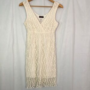 Mark Dress  Women’s Cream Tank Style Pullover Textured High Waist Lace Size M